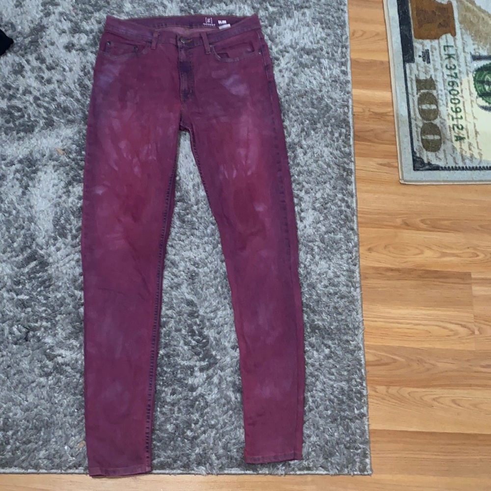 Hand dyed jeans